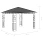 vidaXL Pavillon mit Moskitonetz & LED-Lichterkette 3x3x2,73m Anthrazit vidaXL Pavillon mit Moskitonetz & LED-Lichterkette 3x3x2,73m Anthrazit