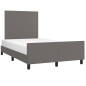 vidaXL Bettgestell mit Kopfteil Grau 120x190 cm Kunstleder vidaXL Bettgestell mit Kopfteil Grau 120x190 cm Kunstleder