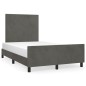 vidaXL Bettgestell mit Kopfteil Dunkelgrau 120x190 cm Samt vidaXL Bettgestell mit Kopfteil Dunkelgrau 120x190 cm Samt