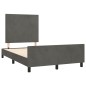 vidaXL Bettgestell mit Kopfteil Dunkelgrau 120x190 cm Samt vidaXL Bettgestell mit Kopfteil Dunkelgrau 120x190 cm Samt