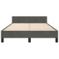 vidaXL Bettgestell mit Kopfteil Dunkelgrau 120x190 cm Samt vidaXL Bettgestell mit Kopfteil Dunkelgrau 120x190 cm Samt
