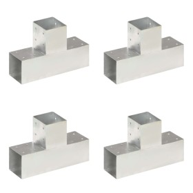 vidaXL Pfostenverbinder 4 Stk. T-Form Verzinktes Metall 91 x 91 mm