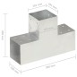 vidaXL Pfostenverbinder T-Form Verzinktes Metall 101 x 101 mm vidaXL Pfostenverbinder T-Form Verzinktes Metall 101 x 101 mm