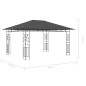 Pavillon mit Moskitonetz & LED-Lichterkette 4x3x2,73m Anthrazit Pavillon mit Moskitonetz & LED-Lichterkette 4x3x2,73m Anthrazit