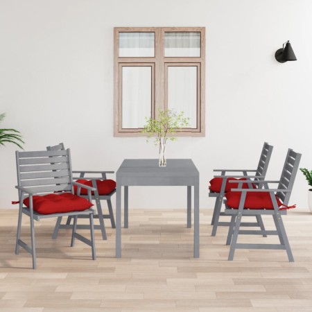 vidaXL Garten-Essstühle mit Kissen 4 Stk. Massivholz Akazie