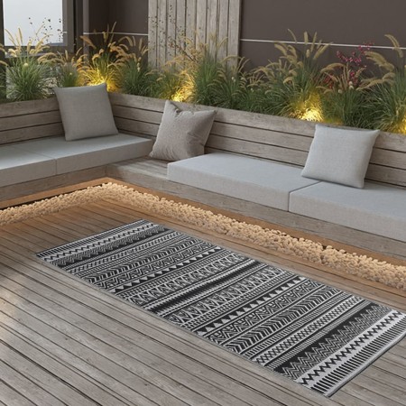 vidaXL Outdoor-Teppich Schwarz 80x150 cm PP