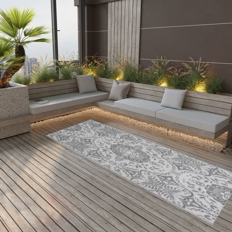 vidaXL Outdoor-Teppich Hellgrau 80x250 cm PP vidaXL Outdoor-Teppich Hellgrau 80x250 cm PP
