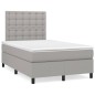 vidaXL Boxspringbett mit Matratze Hellgrau 120x190 cm Stoff vidaXL Boxspringbett mit Matratze Hellgrau 120x190 cm Stoff