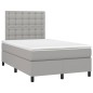 vidaXL Boxspringbett mit Matratze Hellgrau 120x190 cm Stoff vidaXL Boxspringbett mit Matratze Hellgrau 120x190 cm Stoff