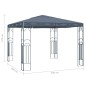 Pavillon mit LED-Lichterkette 300x300 cm Anthrazit Pavillon mit LED-Lichterkette 300x300 cm Anthrazit