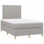 vidaXL Boxspringbett mit Matratze Hellgrau 120x190 cm Stoff vidaXL Boxspringbett mit Matratze Hellgrau 120x190 cm Stoff