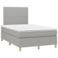 vidaXL Boxspringbett mit Matratze Hellgrau 120x190 cm Stoff vidaXL Boxspringbett mit Matratze Hellgrau 120x190 cm Stoff