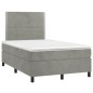 vidaXL Boxspringbett mit Matratze Hellgrau 120x190 cm Samt vidaXL Boxspringbett mit Matratze Hellgrau 120x190 cm Samt