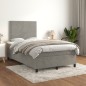 vidaXL Boxspringbett mit Matratze Hellgrau 120x190 cm Samt vidaXL Boxspringbett mit Matratze Hellgrau 120x190 cm Samt