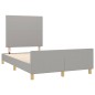 vidaXL Bettgestell mit Kopfteil Hellgrau 120x190 cm Stoff vidaXL Bettgestell mit Kopfteil Hellgrau 120x190 cm Stoff