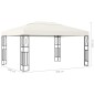 vidaXL Pavillon mit LED-Lichterkette 3x4 m Creme Stoff vidaXL Pavillon mit LED-Lichterkette 3x4 m Creme Stoff