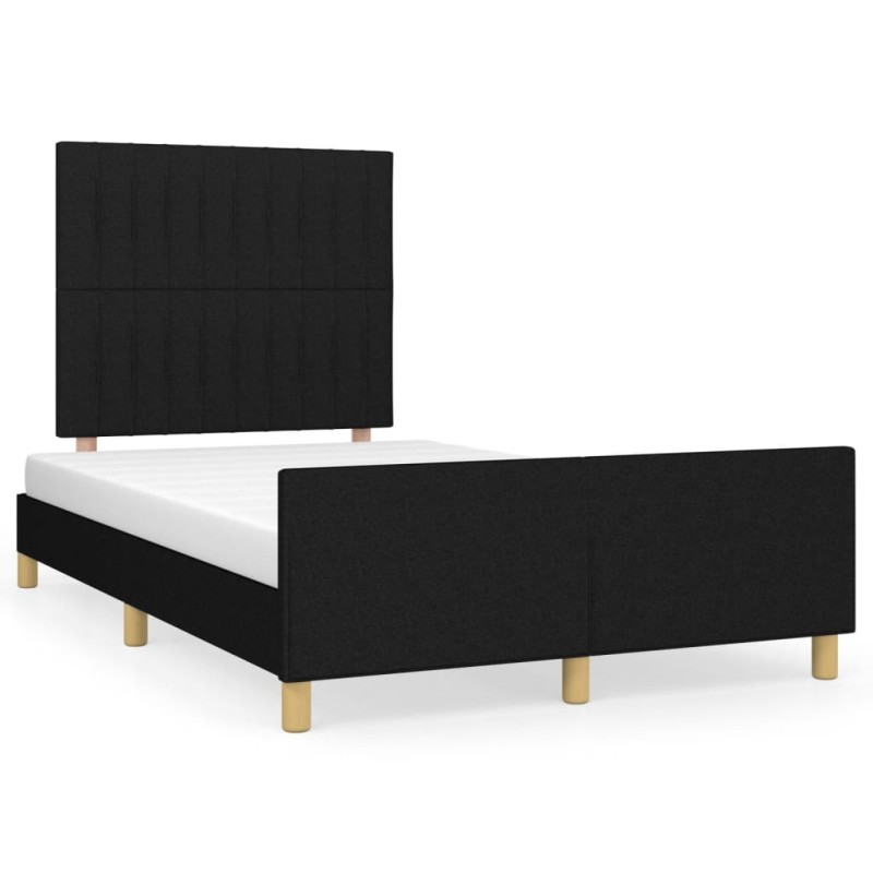 vidaXL Bettgestell mit Kopfteil Schwarz 120x190 cm Stoff vidaXL Bettgestell mit Kopfteil Schwarz 120x190 cm Stoff