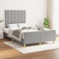 vidaXL Bettgestell mit Kopfteil Hellgrau 120x190 cm Stoff vidaXL Bettgestell mit Kopfteil Hellgrau 120x190 cm Stoff