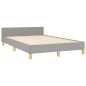 vidaXL Bettgestell mit Kopfteil Hellgrau 120x190 cm Stoff vidaXL Bettgestell mit Kopfteil Hellgrau 120x190 cm Stoff