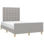 vidaXL Bettgestell mit Kopfteil Hellgrau 120x190 cm Stoff vidaXL Bettgestell mit Kopfteil Hellgrau 120x190 cm Stoff
