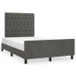 vidaXL Bettgestell mit Kopfteil Dunkelgrau 120x190 cm Samt vidaXL Bettgestell mit Kopfteil Dunkelgrau 120x190 cm Samt