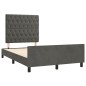 vidaXL Bettgestell mit Kopfteil Dunkelgrau 120x190 cm Samt vidaXL Bettgestell mit Kopfteil Dunkelgrau 120x190 cm Samt