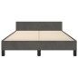 vidaXL Bettgestell mit Kopfteil Dunkelgrau 120x190 cm Samt vidaXL Bettgestell mit Kopfteil Dunkelgrau 120x190 cm Samt