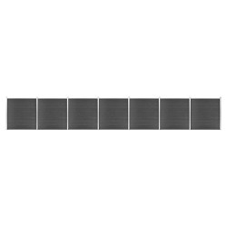 Zaunelement Set WPC 1218x186 cm Schwarz