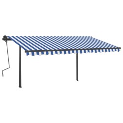 vidaXL Automatische Markise mit LED & Windsensor 4,5x3,5 m Blau & Weiß