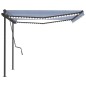 vidaXL Automatische Markise mit LED & Windsensor 4,5x3,5 m Blau & Weiß vidaXL Automatische Markise mit LED & Windsensor 4,5x3,5 m Blau & Weiß