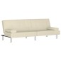 vidaXL Schlafsofa mit Getränkehaltern Creme Kunstleder vidaXL Schlafsofa mit Getränkehaltern Creme Kunstleder