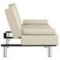 vidaXL Schlafsofa mit Getränkehaltern Creme Kunstleder vidaXL Schlafsofa mit Getränkehaltern Creme Kunstleder
