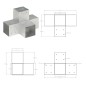 vidaXL Pfostenverbinder X-Form Verzinktes Metall 101 x 101 mm vidaXL Pfostenverbinder X-Form Verzinktes Metall 101 x 101 mm