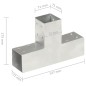 vidaXL Pfostenverbinder T-Form Verzinktes Metall 71 x 71 mm vidaXL Pfostenverbinder T-Form Verzinktes Metall 71 x 71 mm