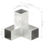 vidaXL Pfostenverbinder Y-Form Verzinktes Metall 71 x 71 mm vidaXL Pfostenverbinder Y-Form Verzinktes Metall 71 x 71 mm