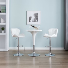 vidaXL Barhocker 2 Stk. Weiß Kunstleder 