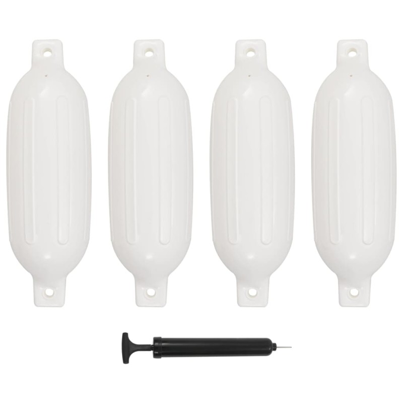 vidaXL Bootsfender 4 Stk. Weiß 58,5 x 16,5 cm PVC vidaXL Bootsfender 4 Stk. Weiß 58,5 x 16,5 cm PVC