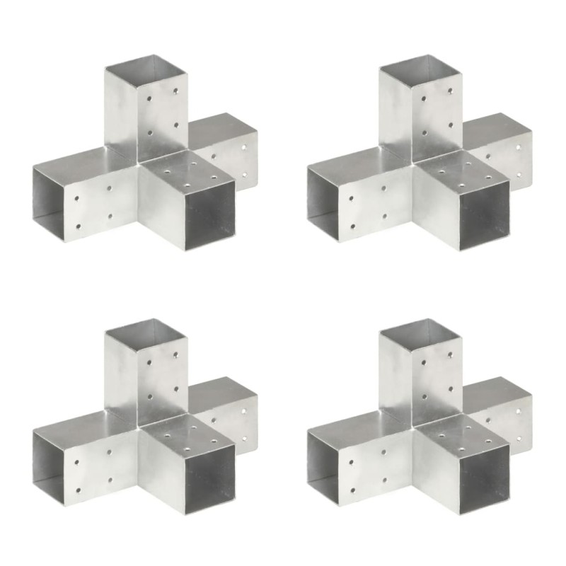 vidaXL Pfostenverbinder 4 Stk. X-Form Verzinktes Metall 71 x 71 mm vidaXL Pfostenverbinder 4 Stk. X-Form Verzinktes Metall 71 x 71 mm