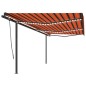 Automatische Markise mit LED & Windsensor 6x3 m Orange & Braun Automatische Markise mit LED & Windsensor 6x3 m Orange & Braun