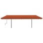 Automatische Markise mit LED & Windsensor 6x3 m Orange & Braun Automatische Markise mit LED & Windsensor 6x3 m Orange & Braun