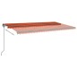 Automatische Markise mit LED & Windsensor 6x3 m Orange & Braun Automatische Markise mit LED & Windsensor 6x3 m Orange & Braun