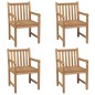 vidaXL Gartenstühle 4 Stk. mit Roten Kissen Massivholz Teak vidaXL Gartenstühle 4 Stk. mit Roten Kissen Massivholz Teak