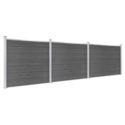 Zaunelement Set WPC 526x146 cm Schwarz