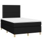 vidaXL Boxspringbett mit Matratze Schwarz 120x190 cm Stoff vidaXL Boxspringbett mit Matratze Schwarz 120x190 cm Stoff