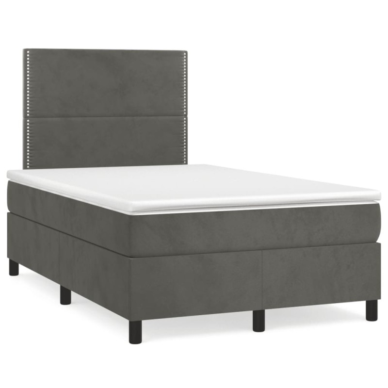 vidaXL Boxspringbett mit Matratze Dunkelgrün 120x190 cm Samt vidaXL Boxspringbett mit Matratze Dunkelgrün 120x190 cm Samt