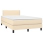 vidaXL Boxspringbett mit Matratze & LED Creme 120x190 cm Stoff vidaXL Boxspringbett mit Matratze & LED Creme 120x190 cm Stoff