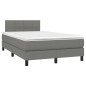 vidaXL Boxspringbett mit Matratze & LED Dunkelgrau 120x190 cm Stoff vidaXL Boxspringbett mit Matratze & LED Dunkelgrau 120x190 cm Stoff