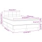 vidaXL Boxspringbett mit Matratze & LED Dunkelbraun 120x190 cm Stoff