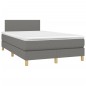 vidaXL Boxspringbett mit Matratze & LED Dunkelgrau 120x190 cm Stoff vidaXL Boxspringbett mit Matratze & LED Dunkelgrau 120x190 cm Stoff
