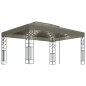 Pavillon mit Doppeldach & LED-Lichterkette 3x4 m Taupe Pavillon mit Doppeldach & LED-Lichterkette 3x4 m Taupe